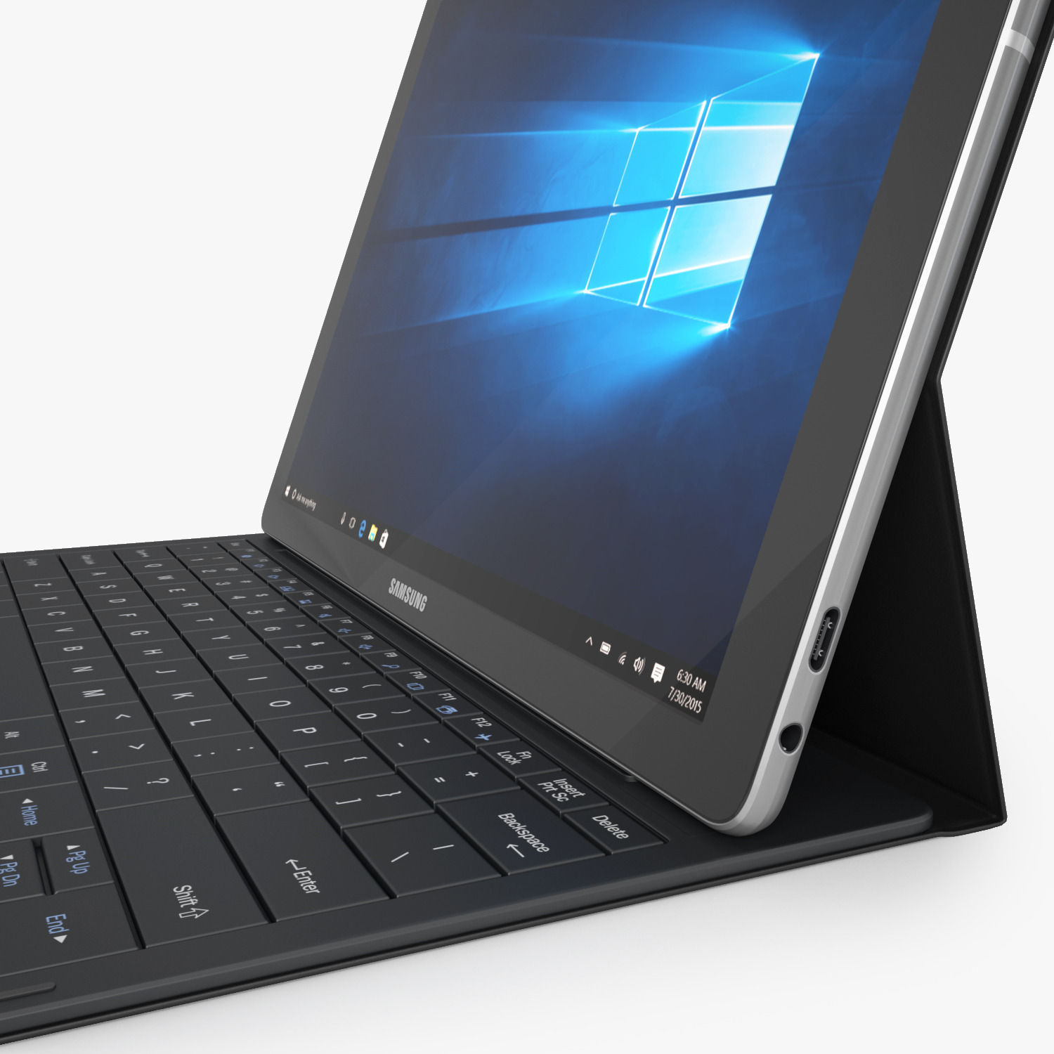 Samsung Galaxy TabPro S Black with Keyboard 3D model_4