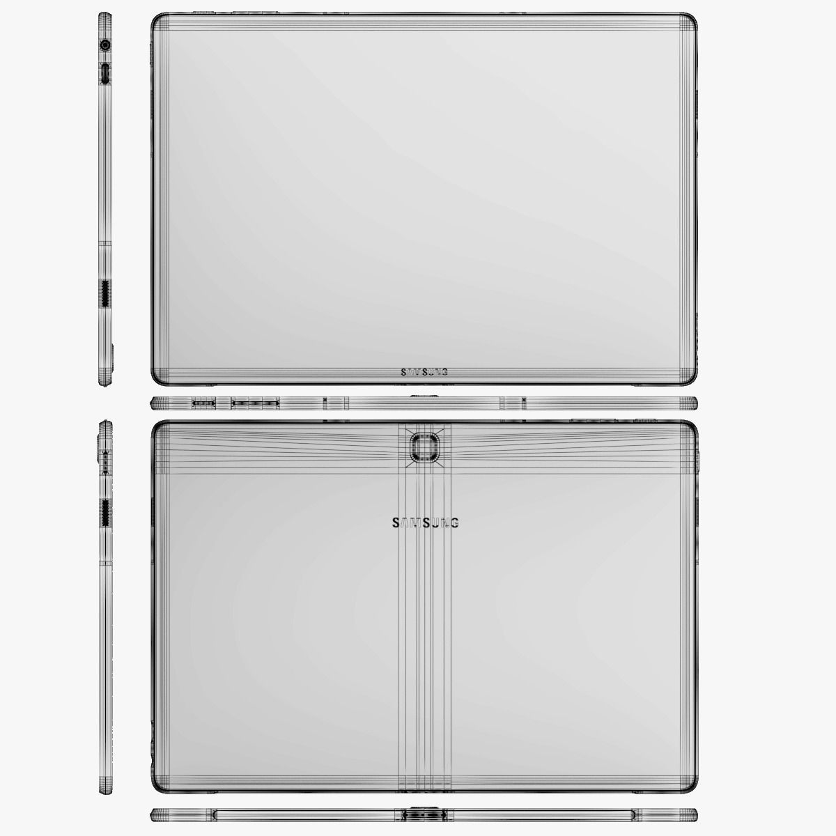 Samsung Galaxy TabPro S Black with Keyboard 3D model_21