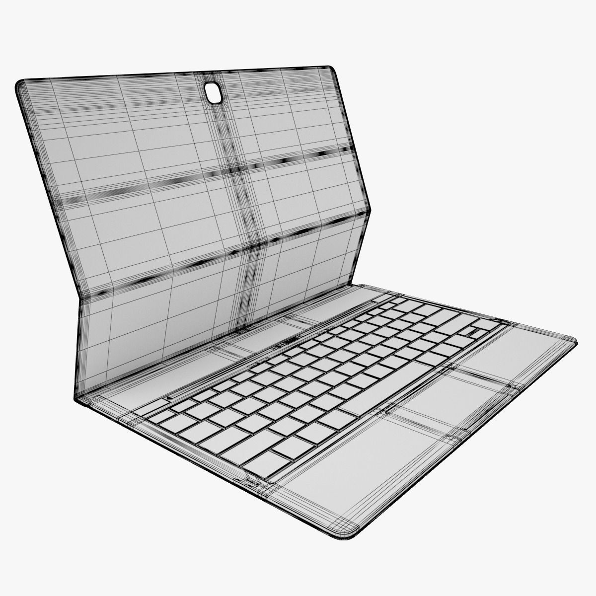 Samsung Galaxy TabPro S Black with Keyboard 3D model_23