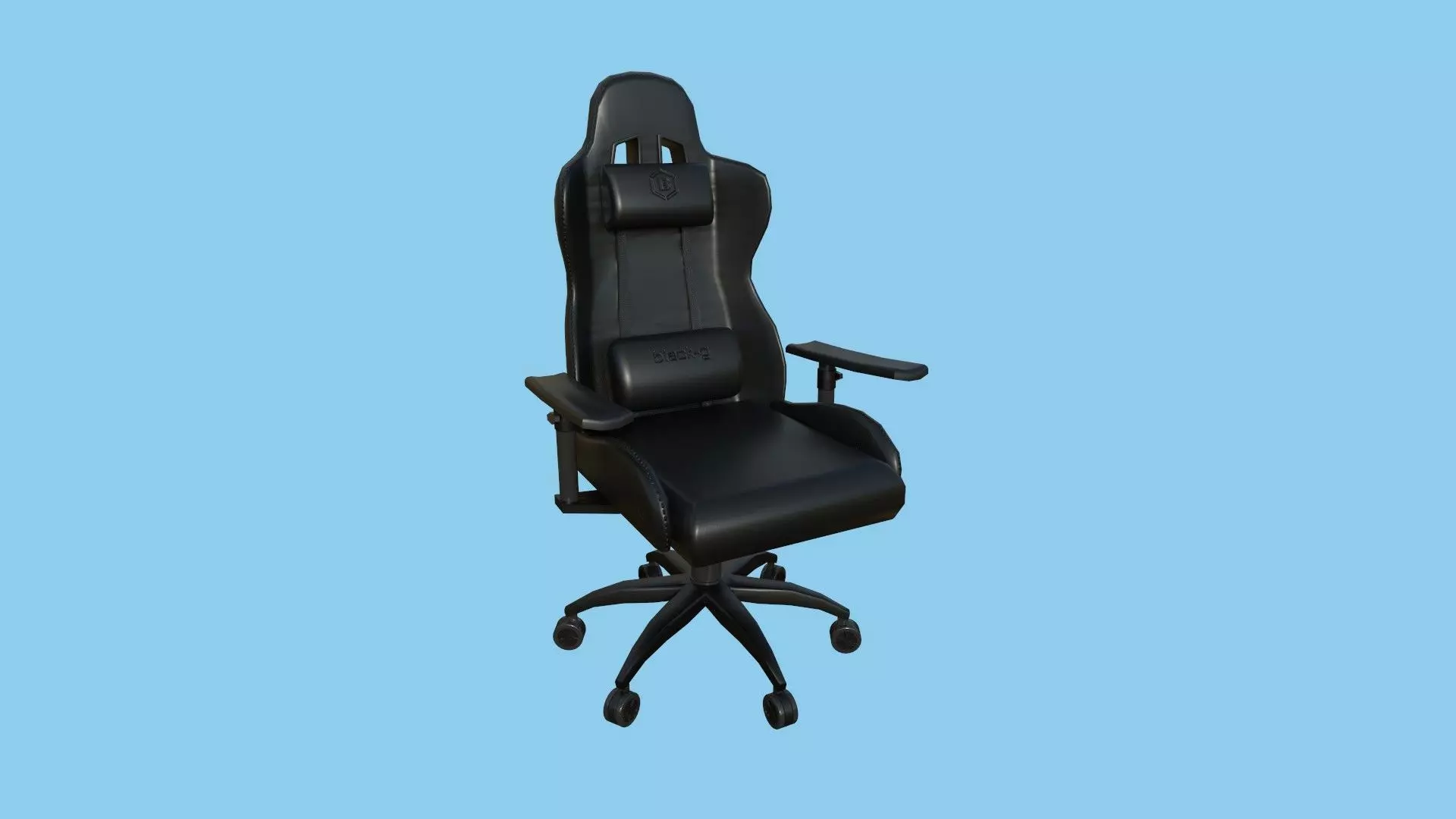 Gamer Chair 06 - Full Black - Furniture Interior Design Low-poly 3D model