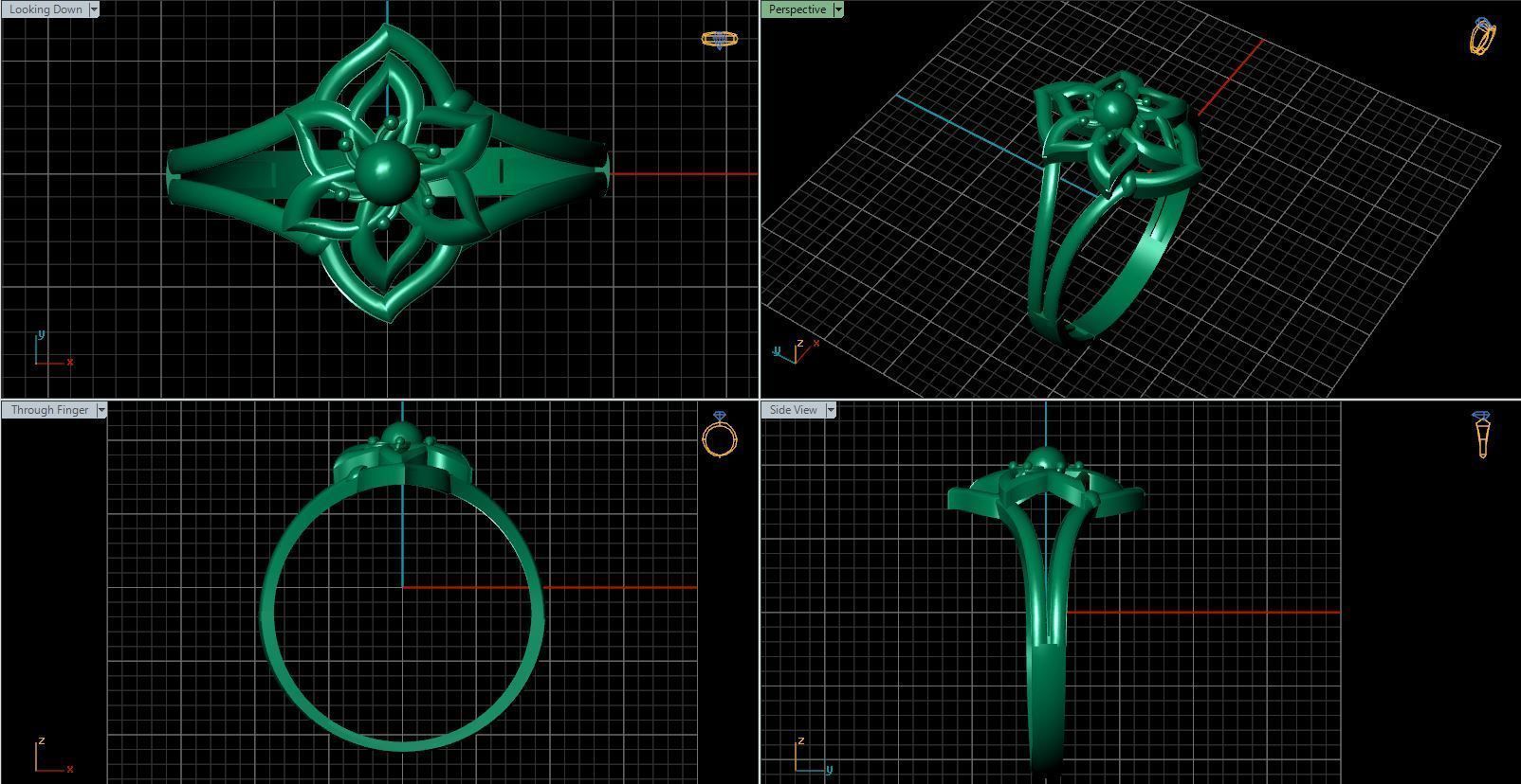 Rings ring 3D print model_24
