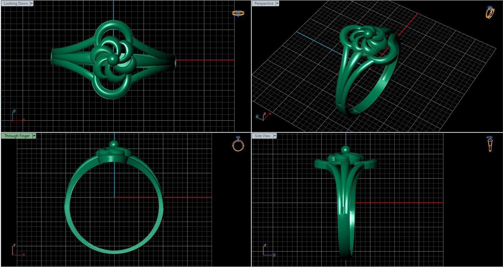 Rings ring 3D print model_25