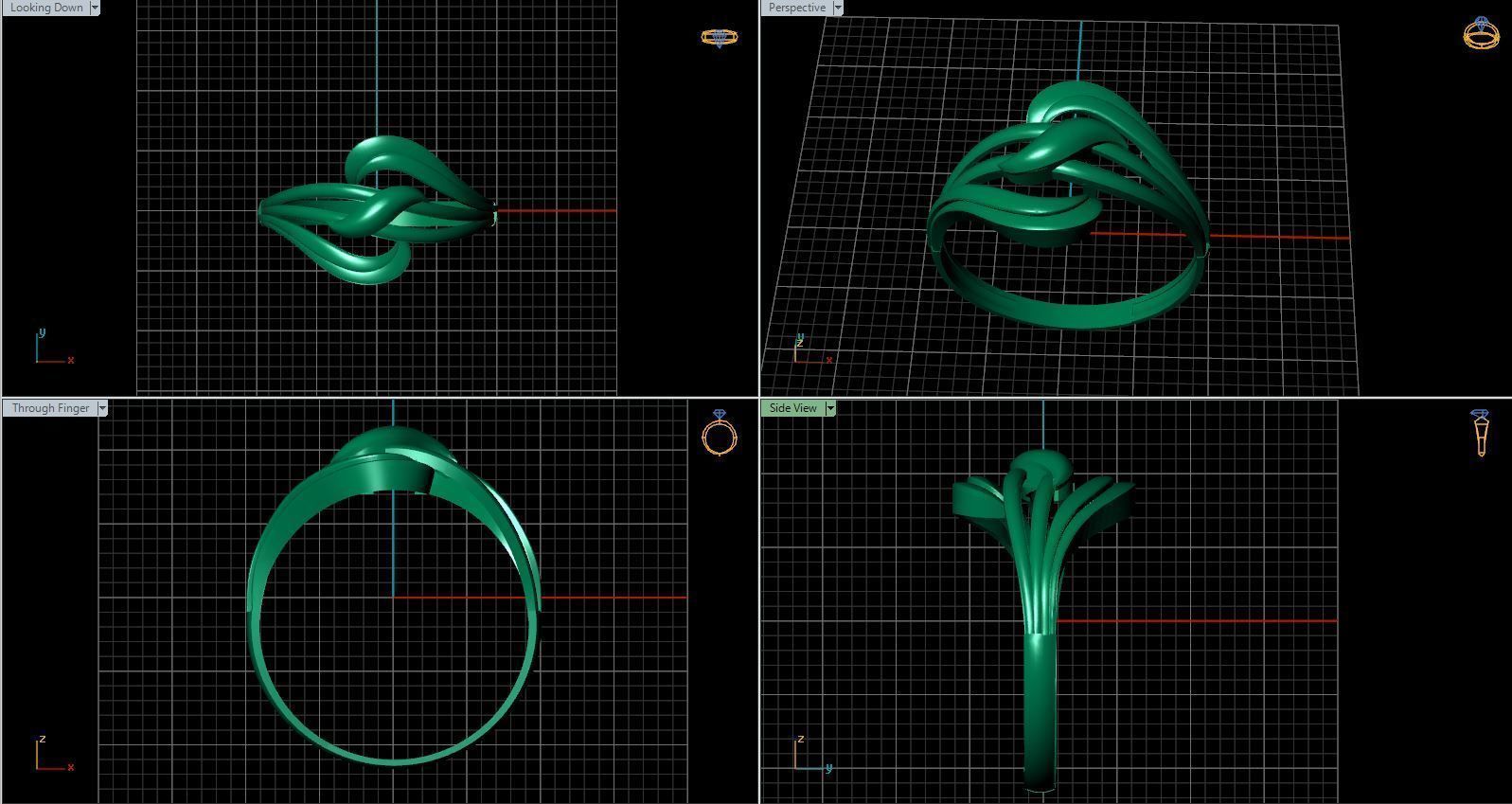 Rings ring 3D print model_22