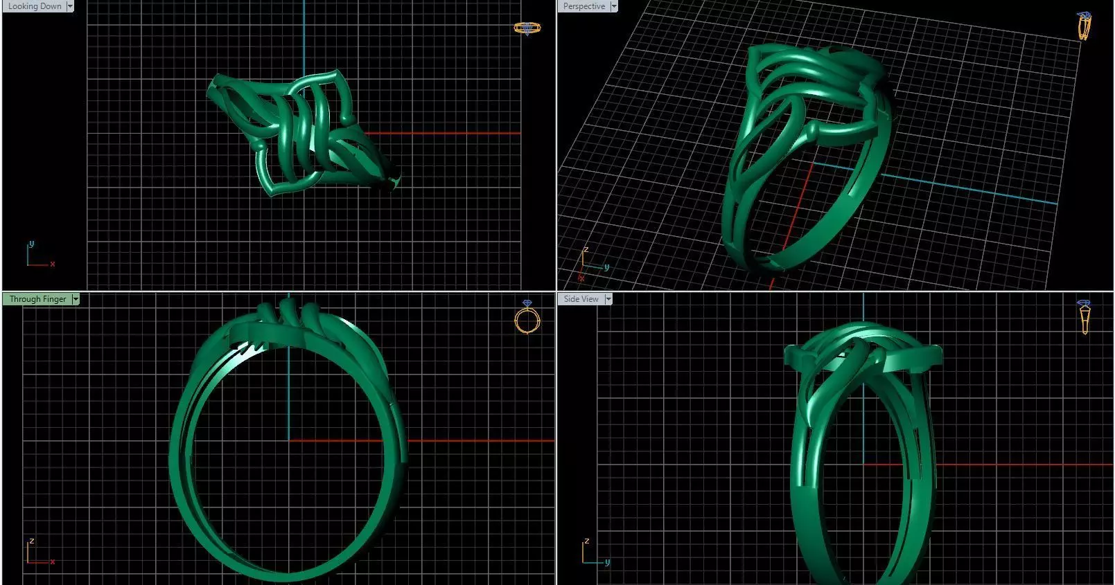 Rings ring 3D print model_0