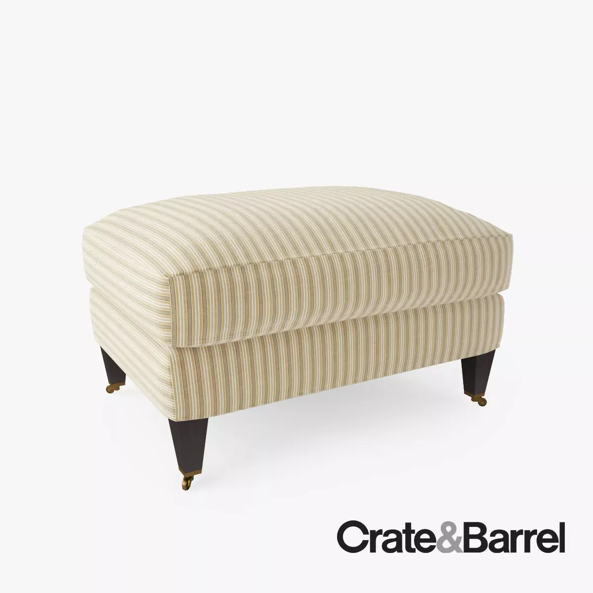 Crate and Barrel Essex Ottoman with Casters 3D model_0