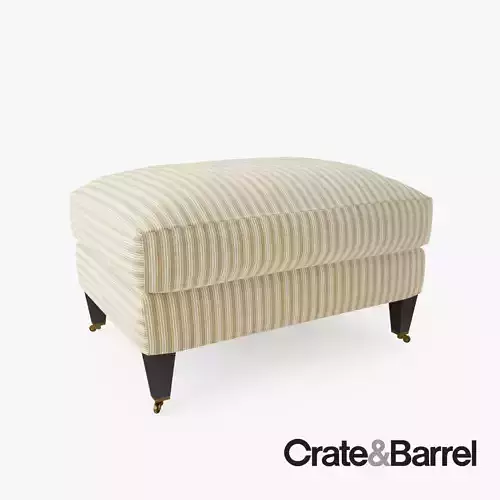 Crate and Barrel Essex Ottoman with Casters 3D model Crate and Barrel Essex Ottoman with Casters 3D model