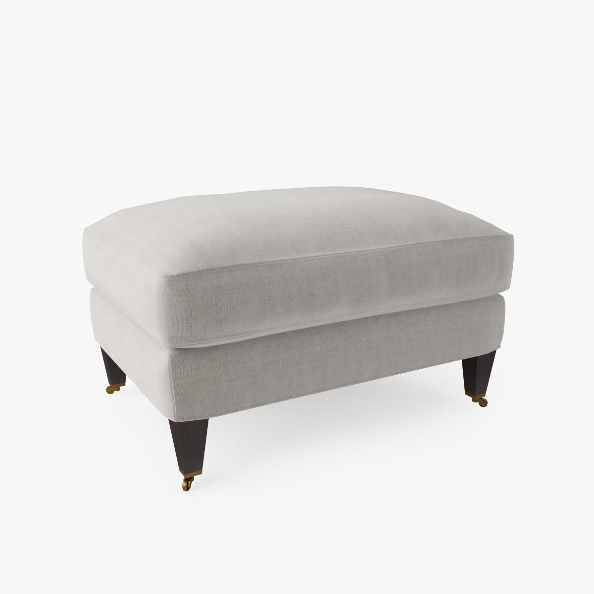 Crate and Barrel Essex Ottoman with Casters 3D model_1