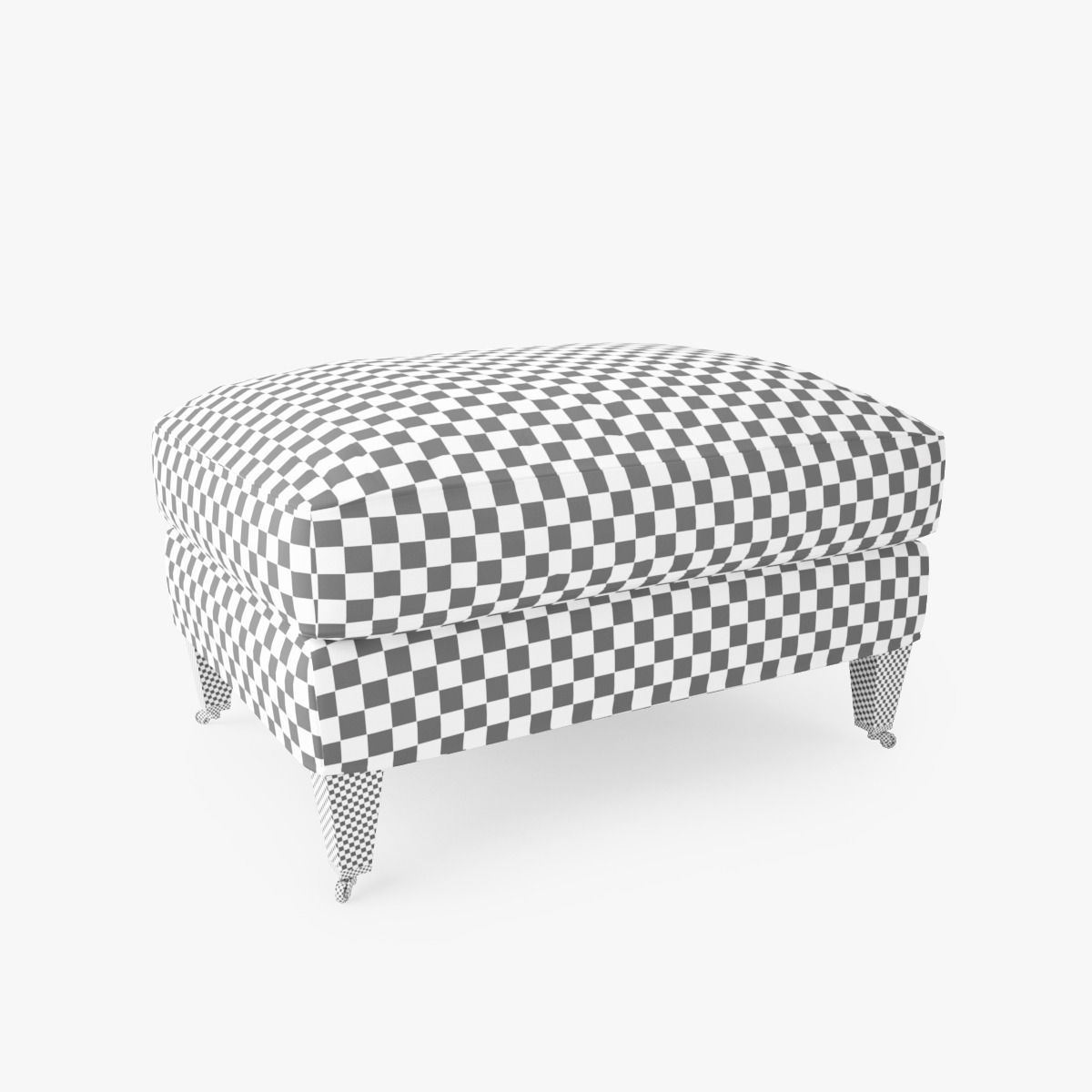 Crate and Barrel Essex Ottoman with Casters 3D model_3