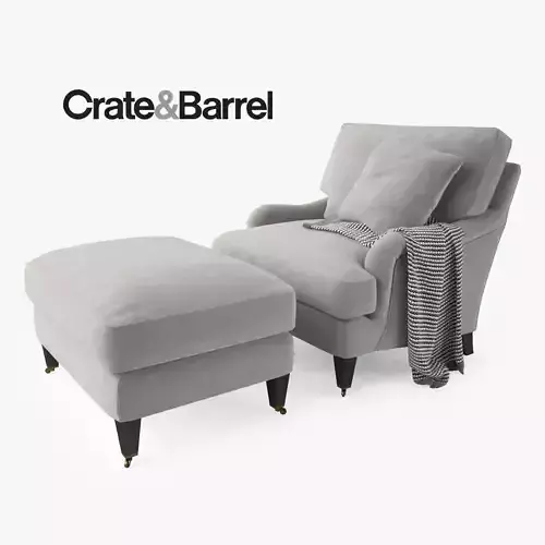Crate and Barrel Essex Chair and Ottoman