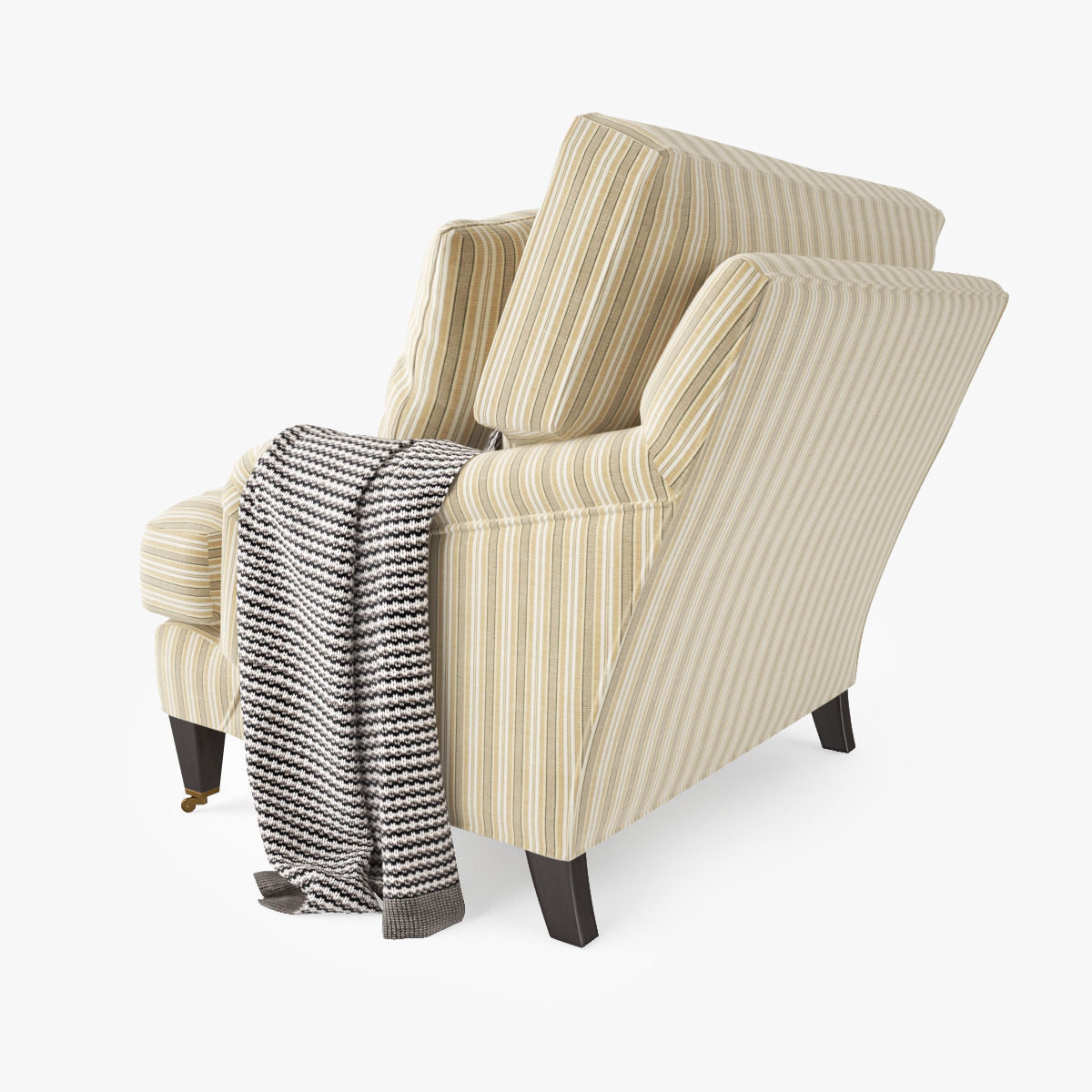 Crate and Barrel Essex Chair with Casters 3D model_5