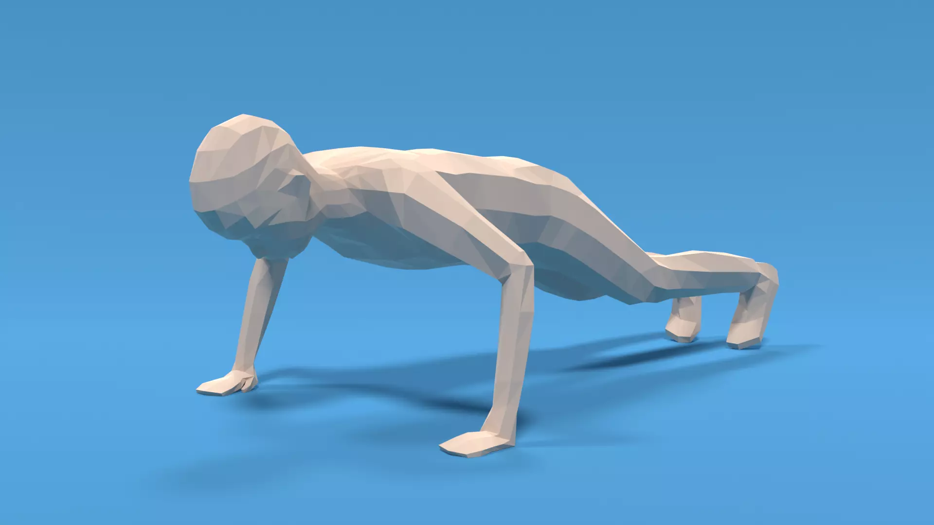 Low Poly Kid Push Up Low-poly 3D model