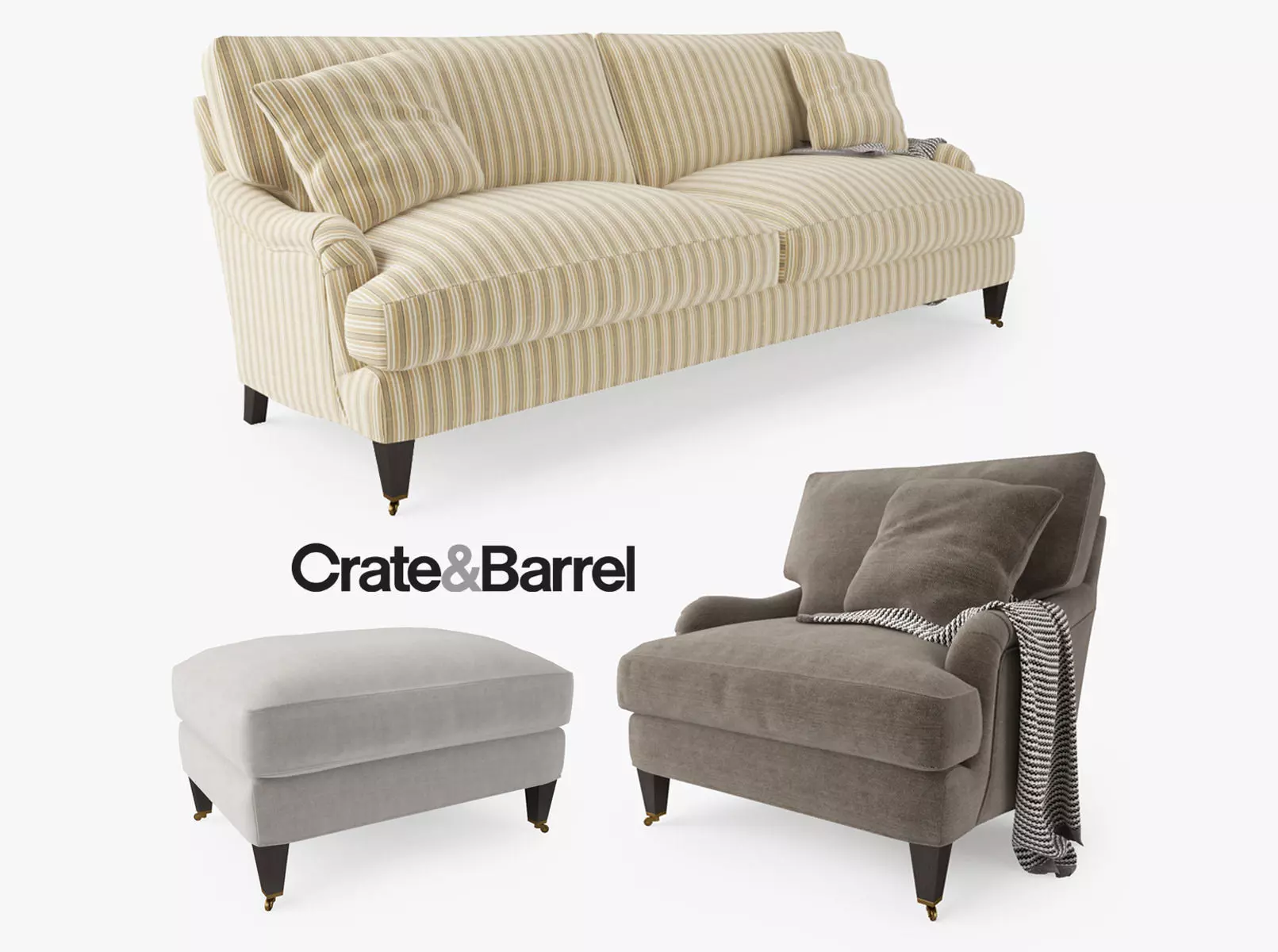 Crate and Barrel Essex Sofa Collection 3D model_0
