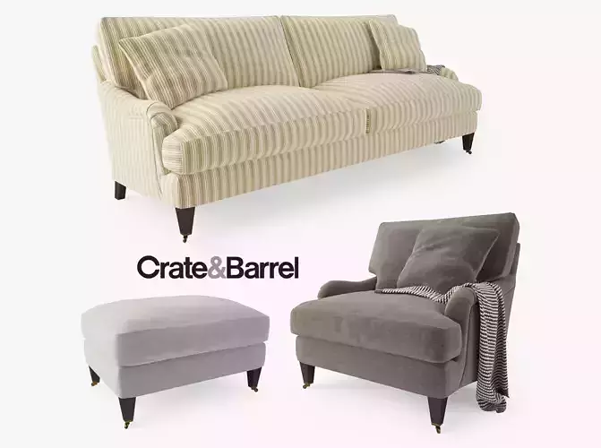 Crate and Barrel Essex Sofa Collection 3D model