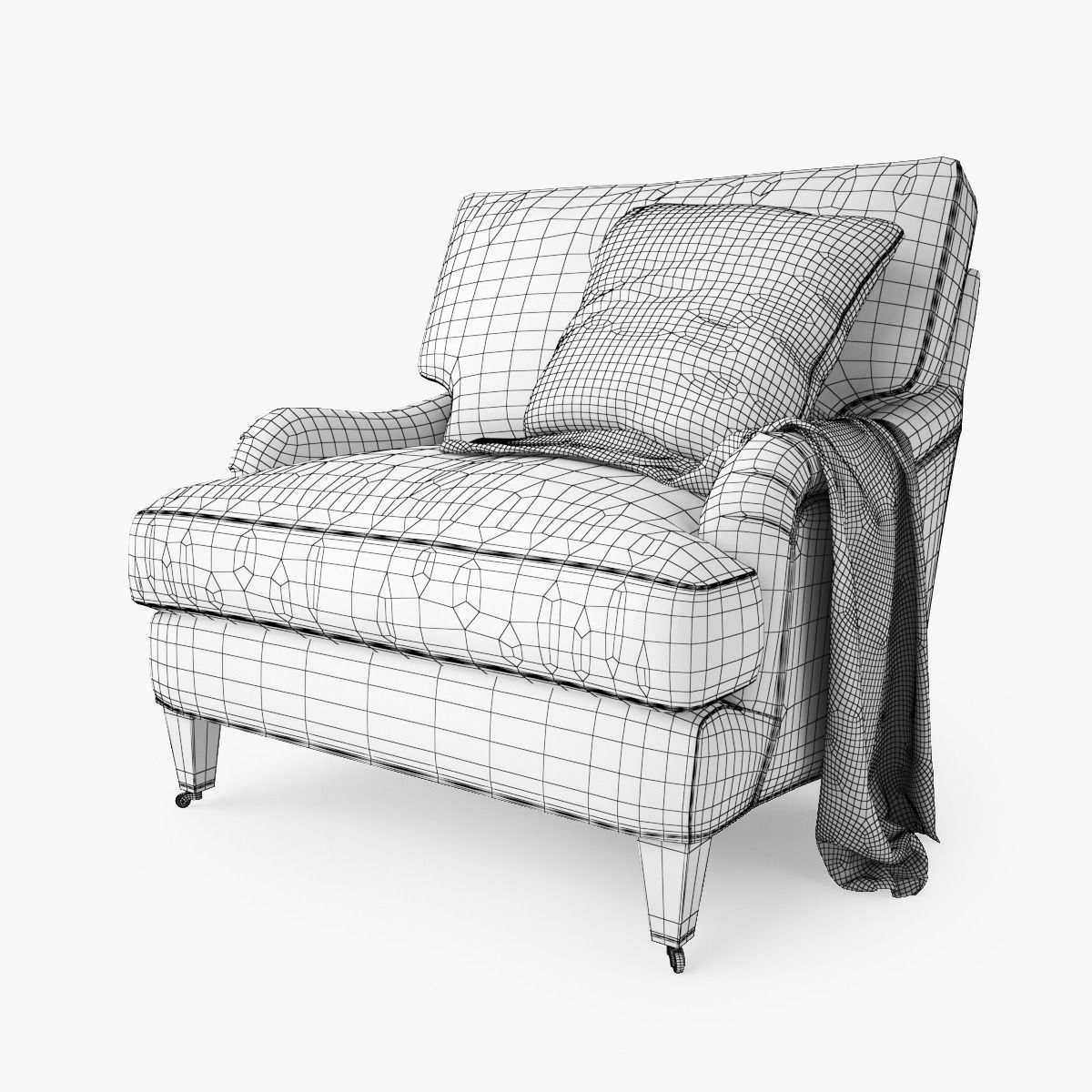 Crate and Barrel Essex Sofa Collection 3D model_26