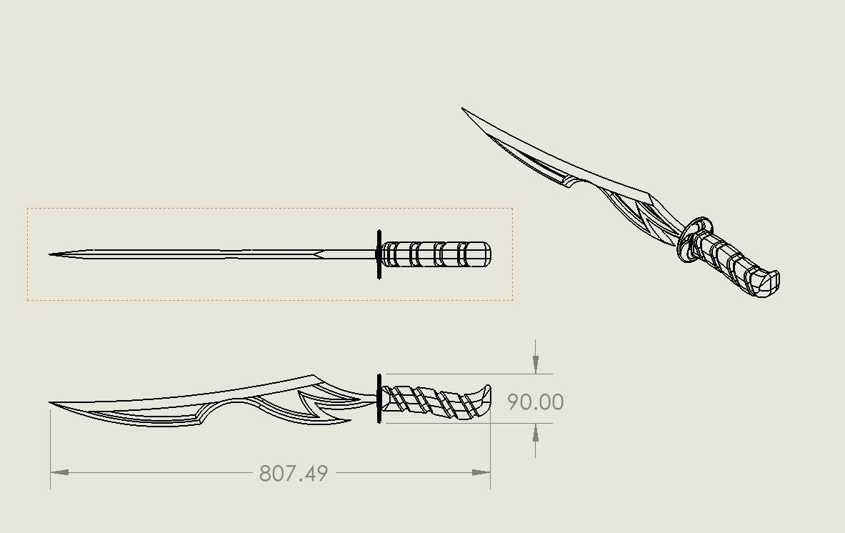 Sword weapon 3D model_4