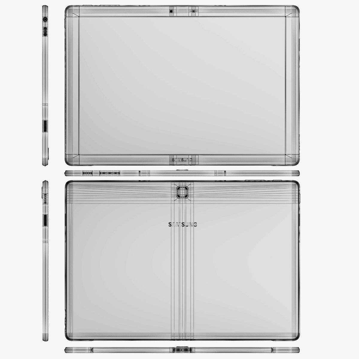 Samsung Galaxy TabPro S All Color with Keyboard 3D model_36