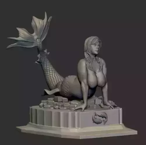 MERMAID CURVY SIGN OF PISCES by Rlucena 3D print model