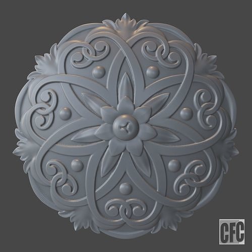 WoodCarving floral detail - 3d model for CNC - FlowerCFC23 3D print model