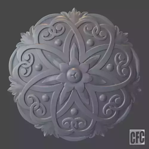 WoodCarving floral detail - 3d model for CNC - FlowerCFC23