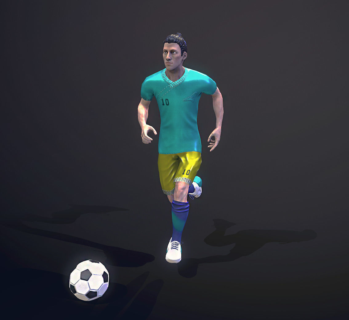 Low-poly model of the character Football Player Low-poly 3D model_1