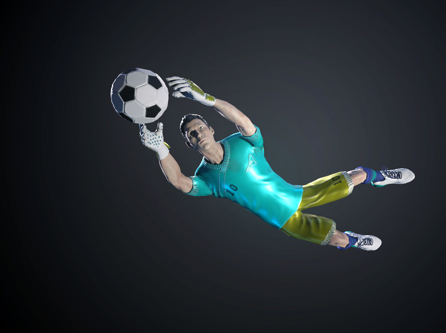 Low-poly model of the character Football Player Low-poly 3D model_3