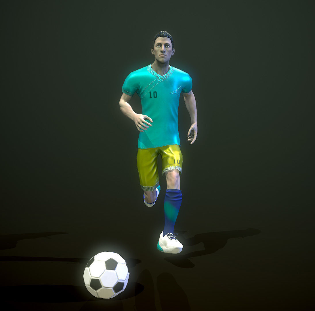 Low-poly model of the character Football Player Low-poly 3D model_10
