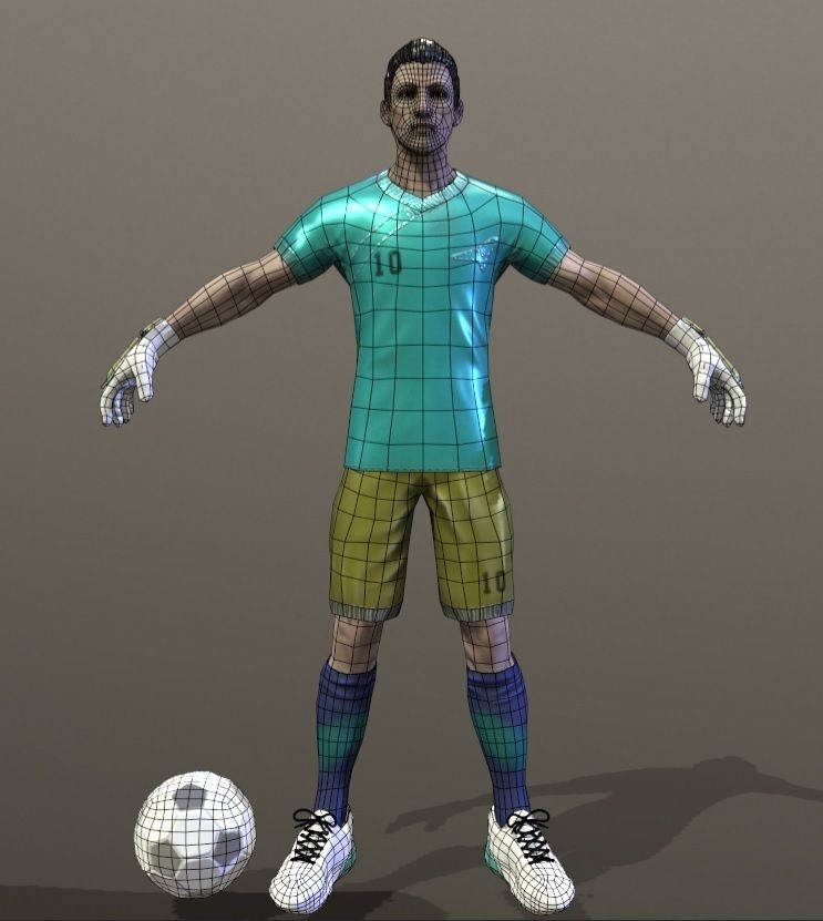 Low-poly model of the character Football Player Low-poly 3D model_11