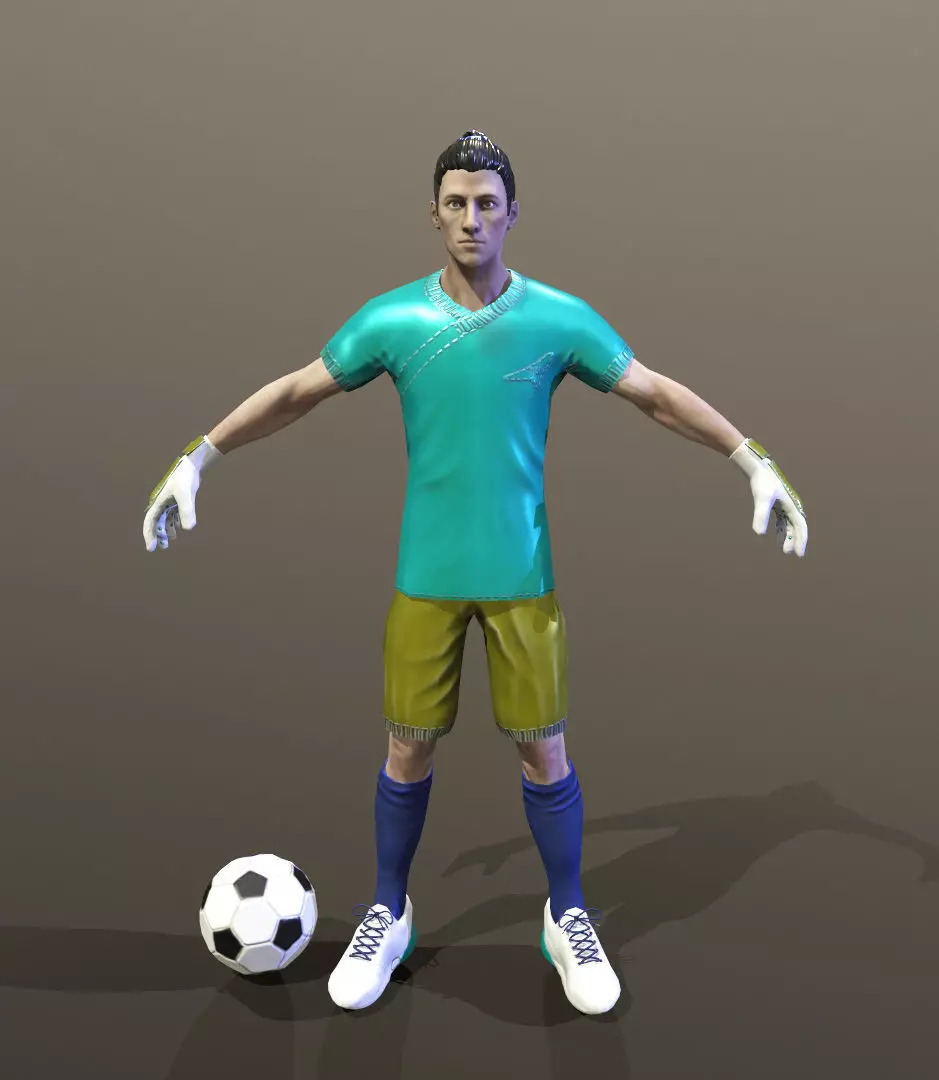 Low-poly model of the character Football Player Low-poly 3D model_0