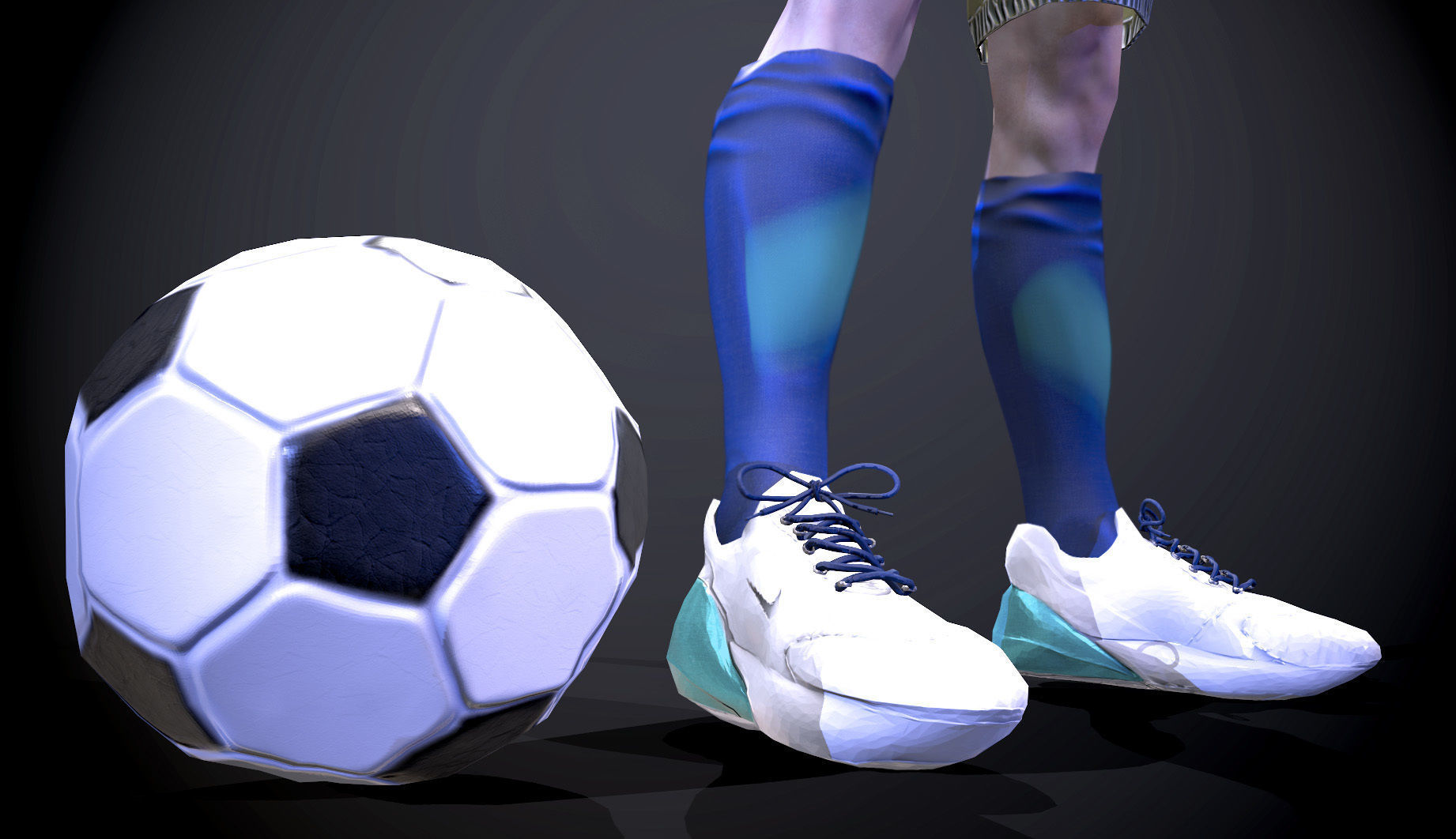 Low-poly model of the character Football Player Low-poly 3D model_9
