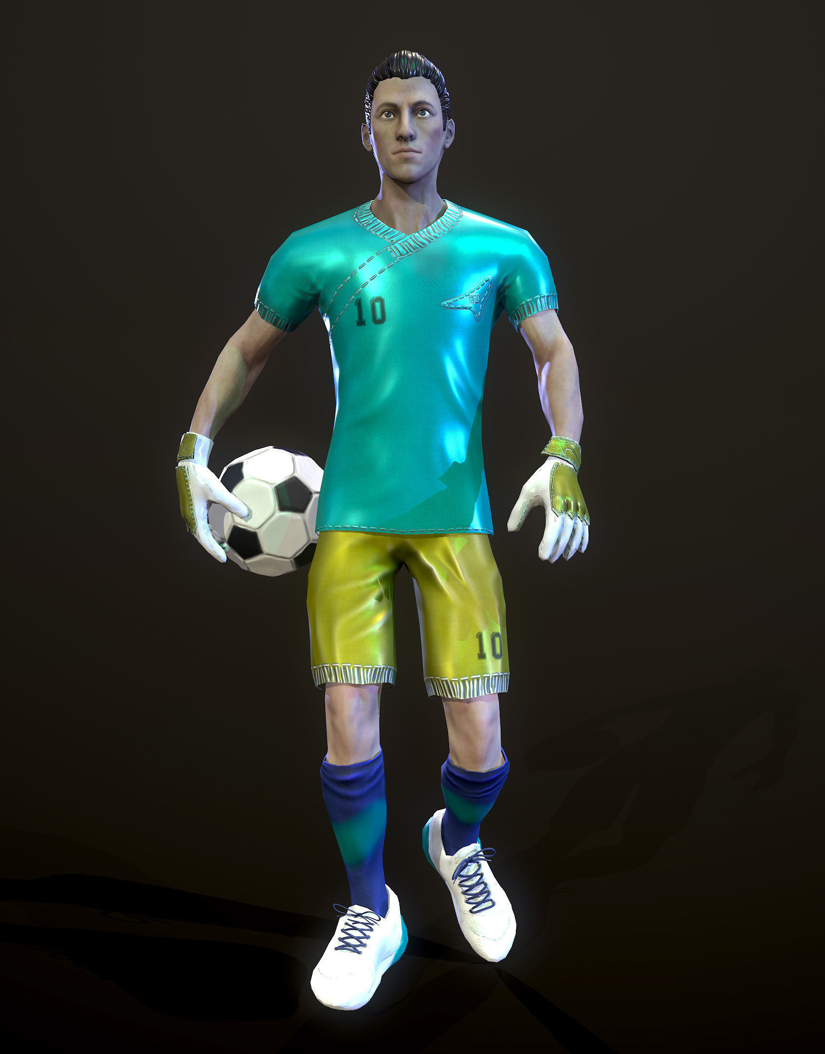 Low-poly model of the character Football Player Low-poly 3D model_6