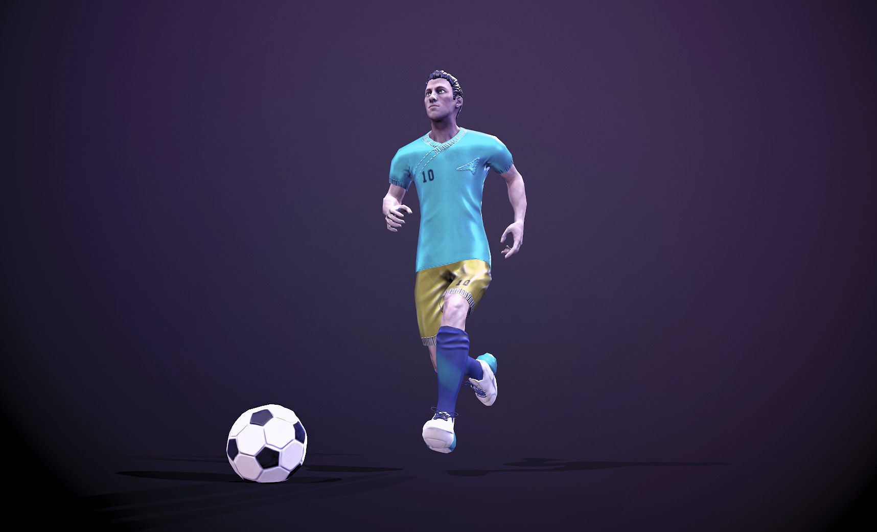 Low-poly model of the character Football Player Low-poly 3D model_5