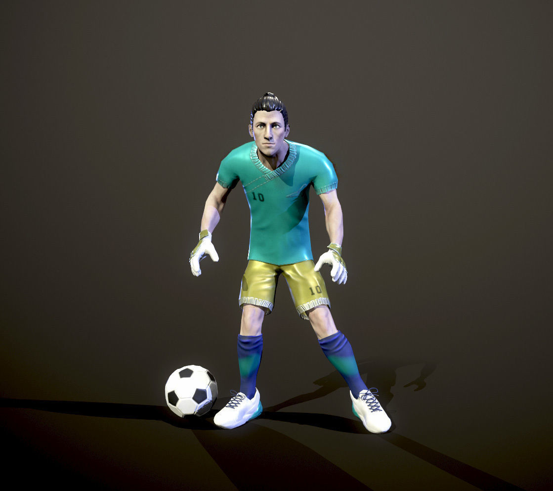 Low-poly model of the character Football Player Low-poly 3D model_4