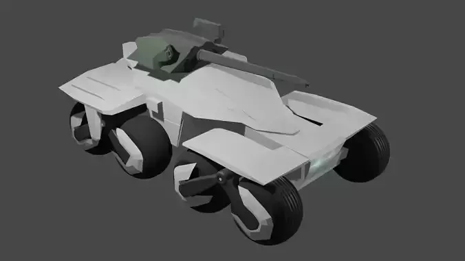 Sci fi tank Low Poly