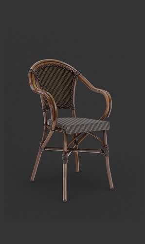 French Bistro Chair - Multi Variants Low-poly 3D model