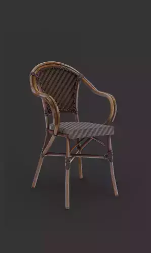 French Bistro Chair - Multi Variants Low-poly 3D model