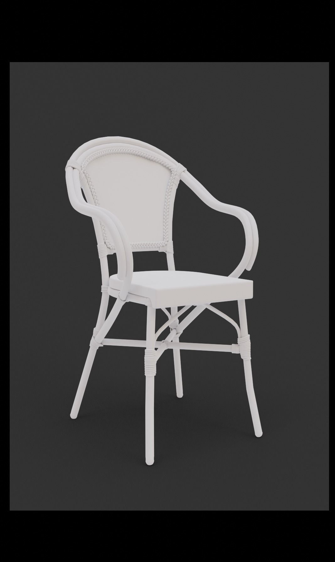 French Bistro Chair - Multi Variants Low-poly 3D model_4