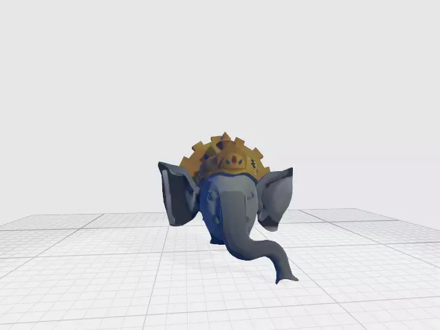 Ganesha elephant with crown Free 3D model_0