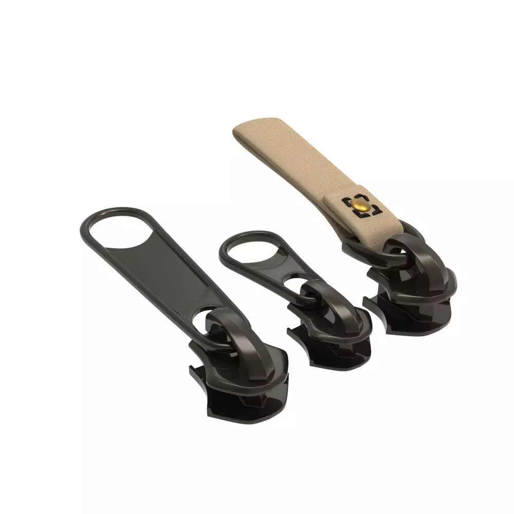 Zipper pair of tan straps 3D model