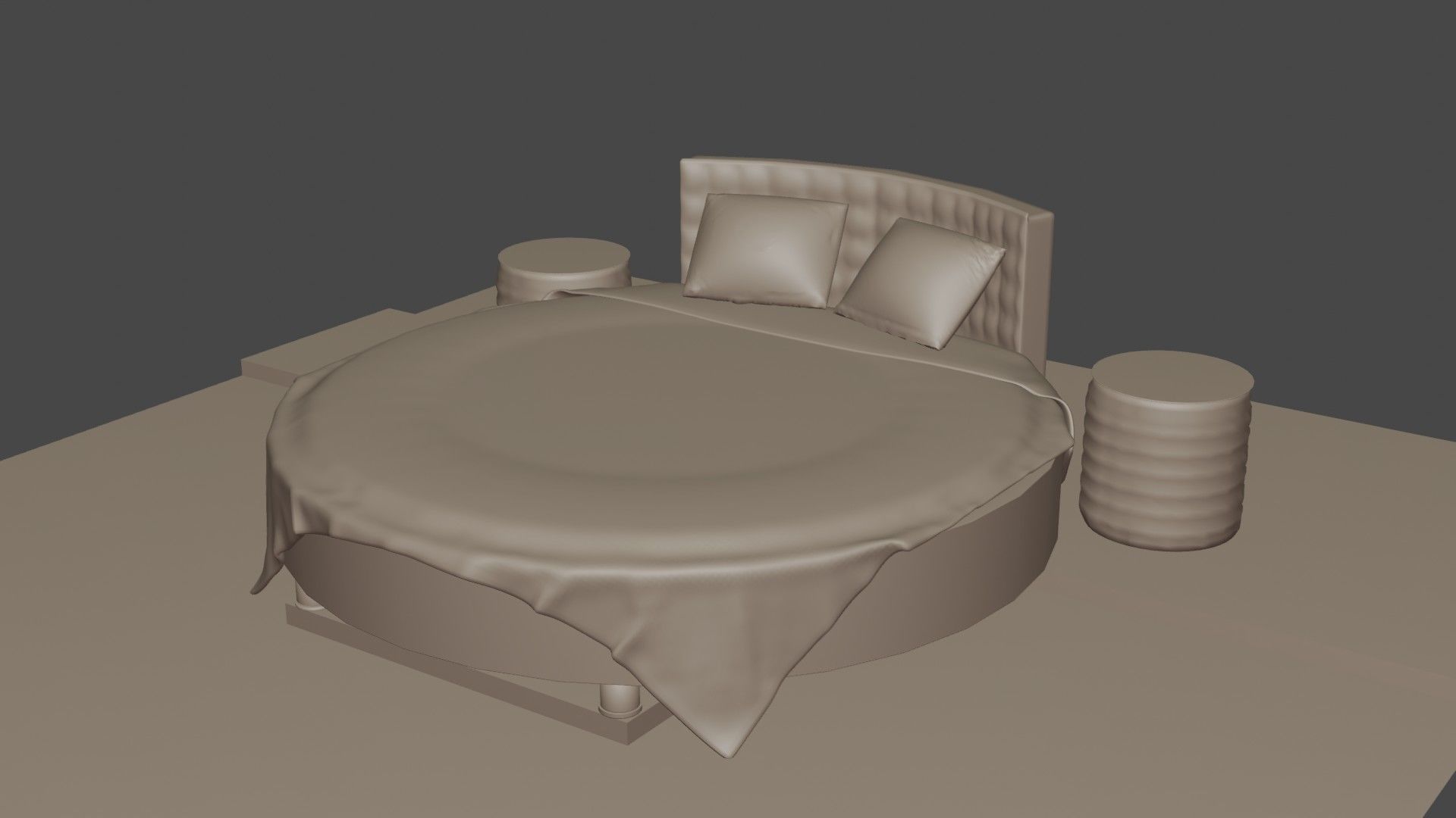 3d model of a European rounded bed 3D model_12