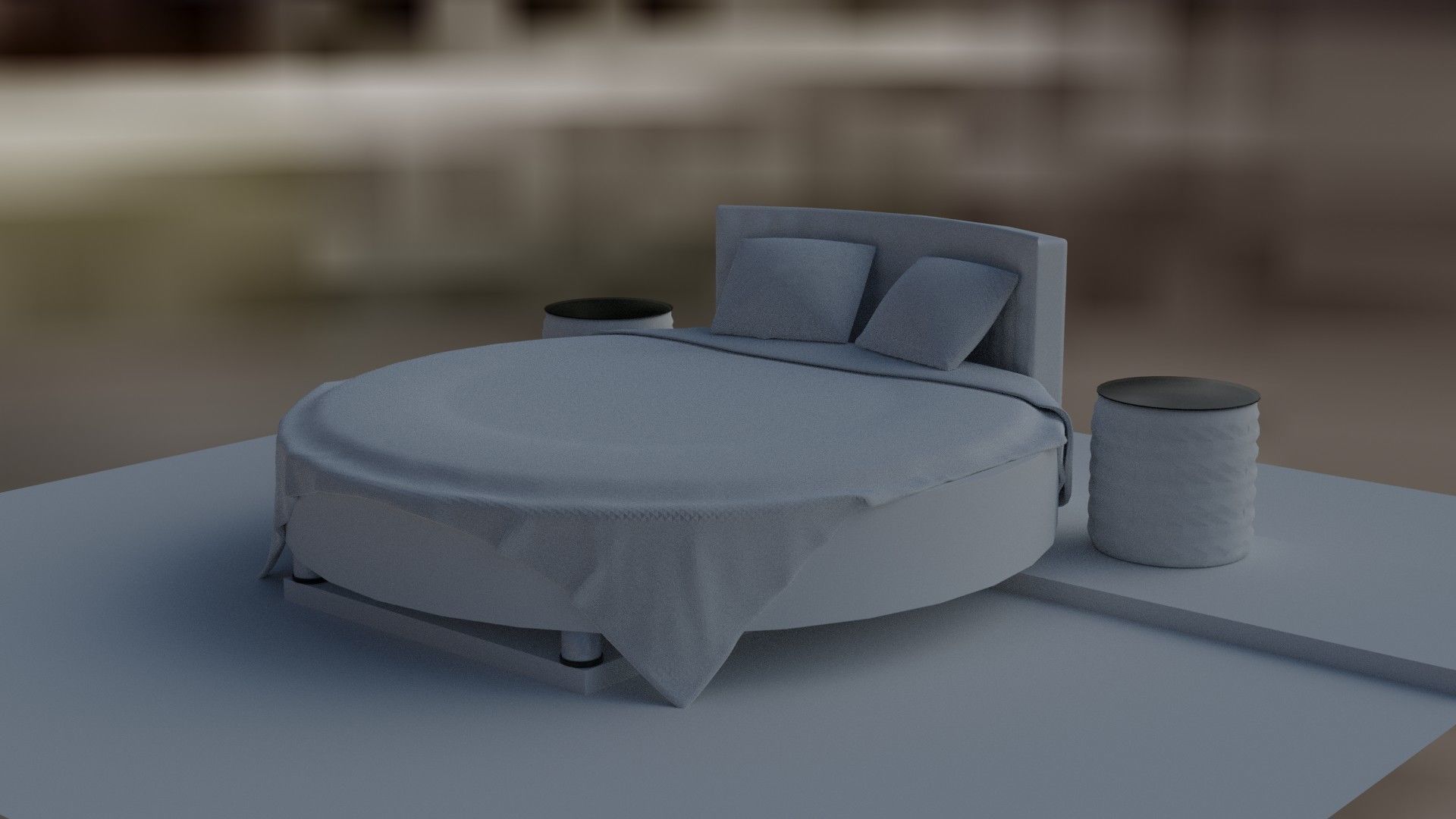 3d model of a European rounded bed 3D model_6