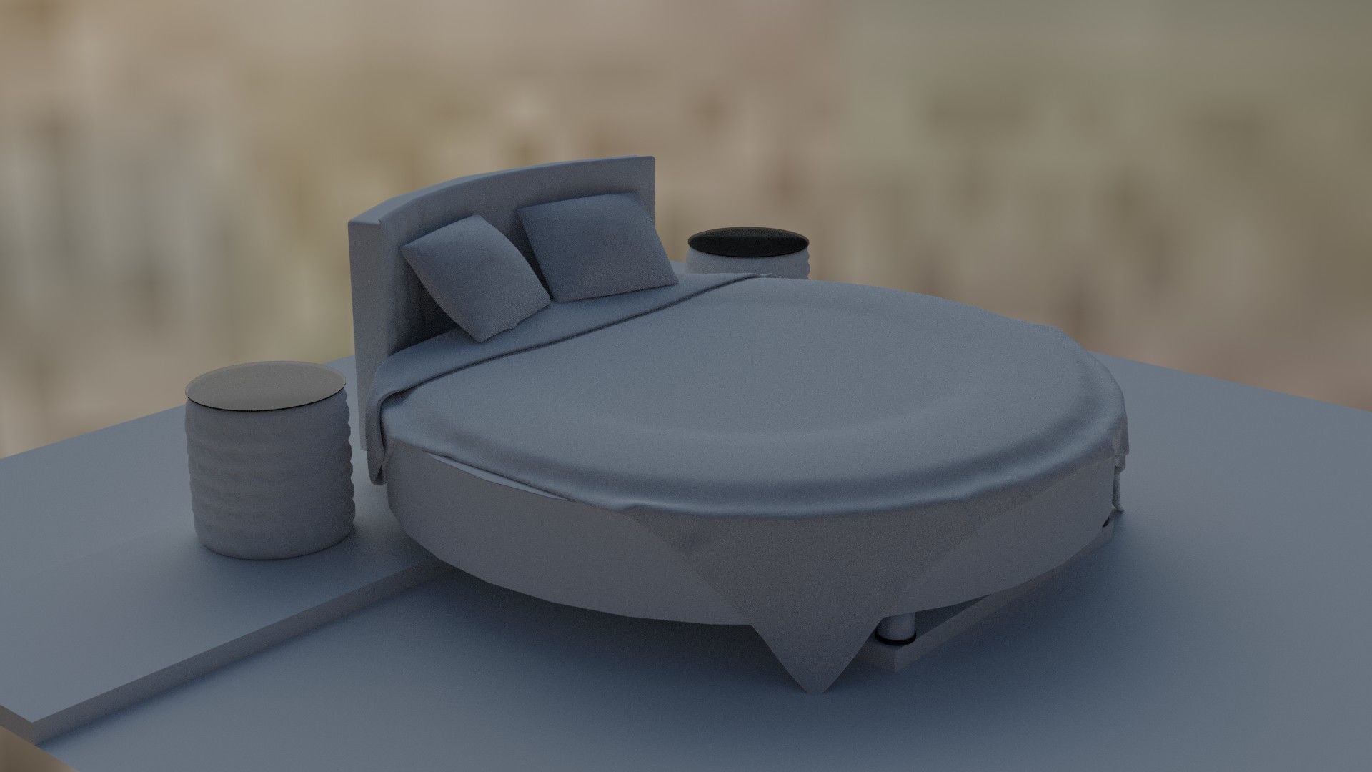 3d model of a European rounded bed 3D model_11