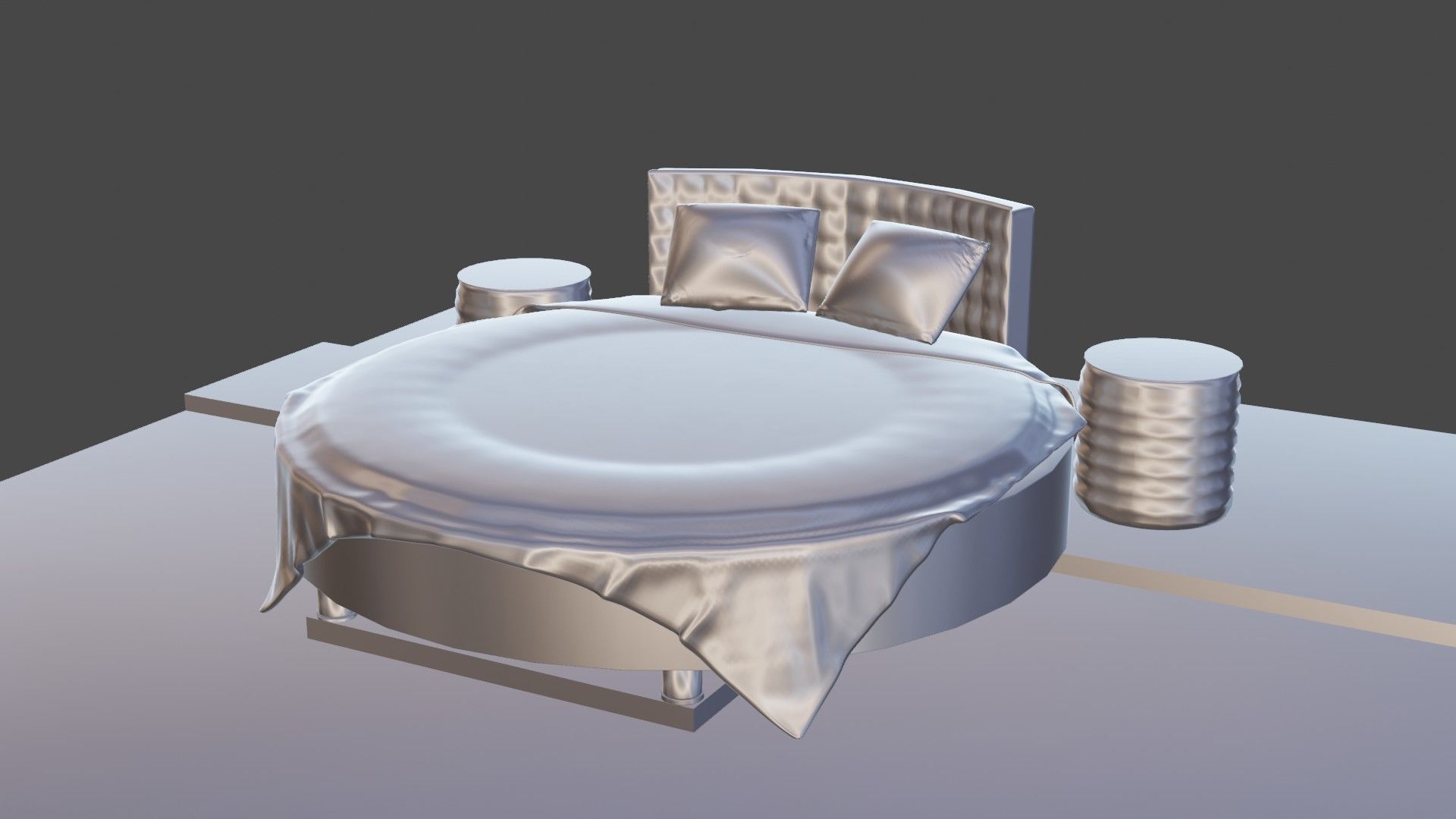 3d model of a European rounded bed 3D model_4
