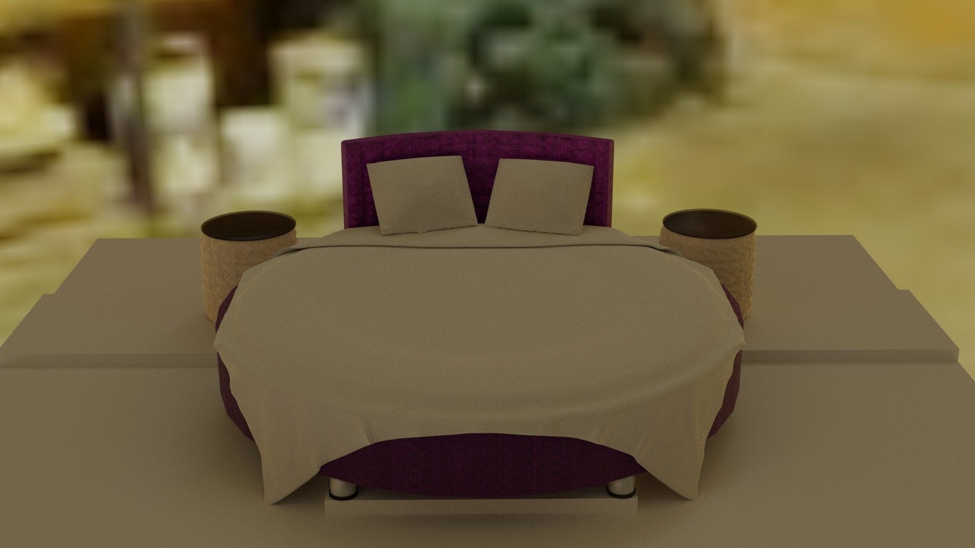 3d model of a European rounded bed 3D model_10