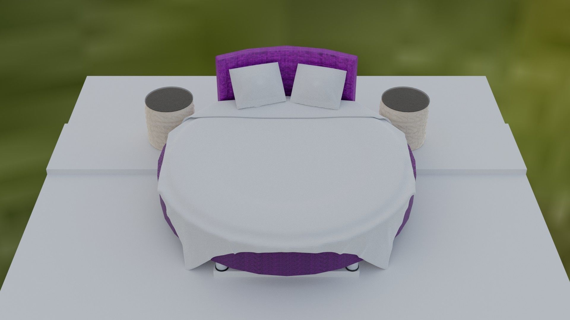3d model of a European rounded bed 3D model_3