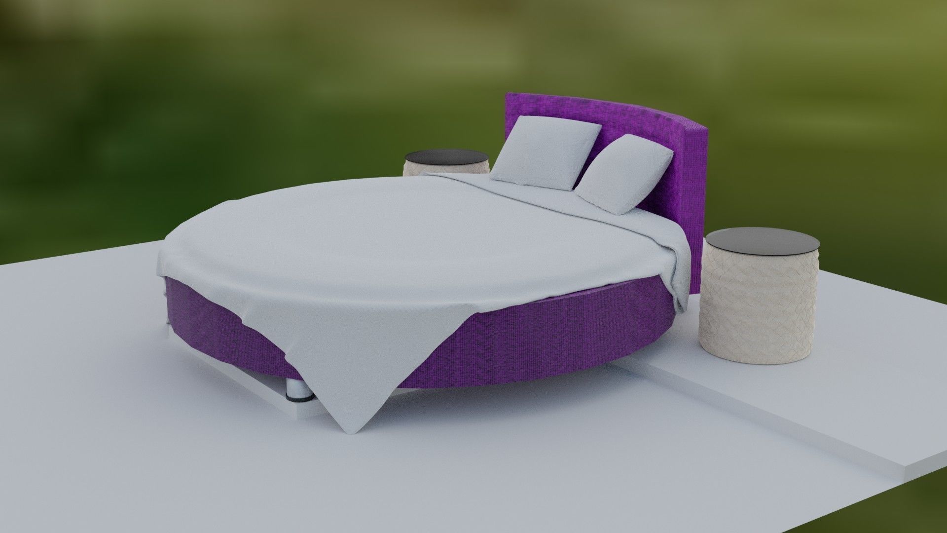 3d model of a European rounded bed 3D model_2