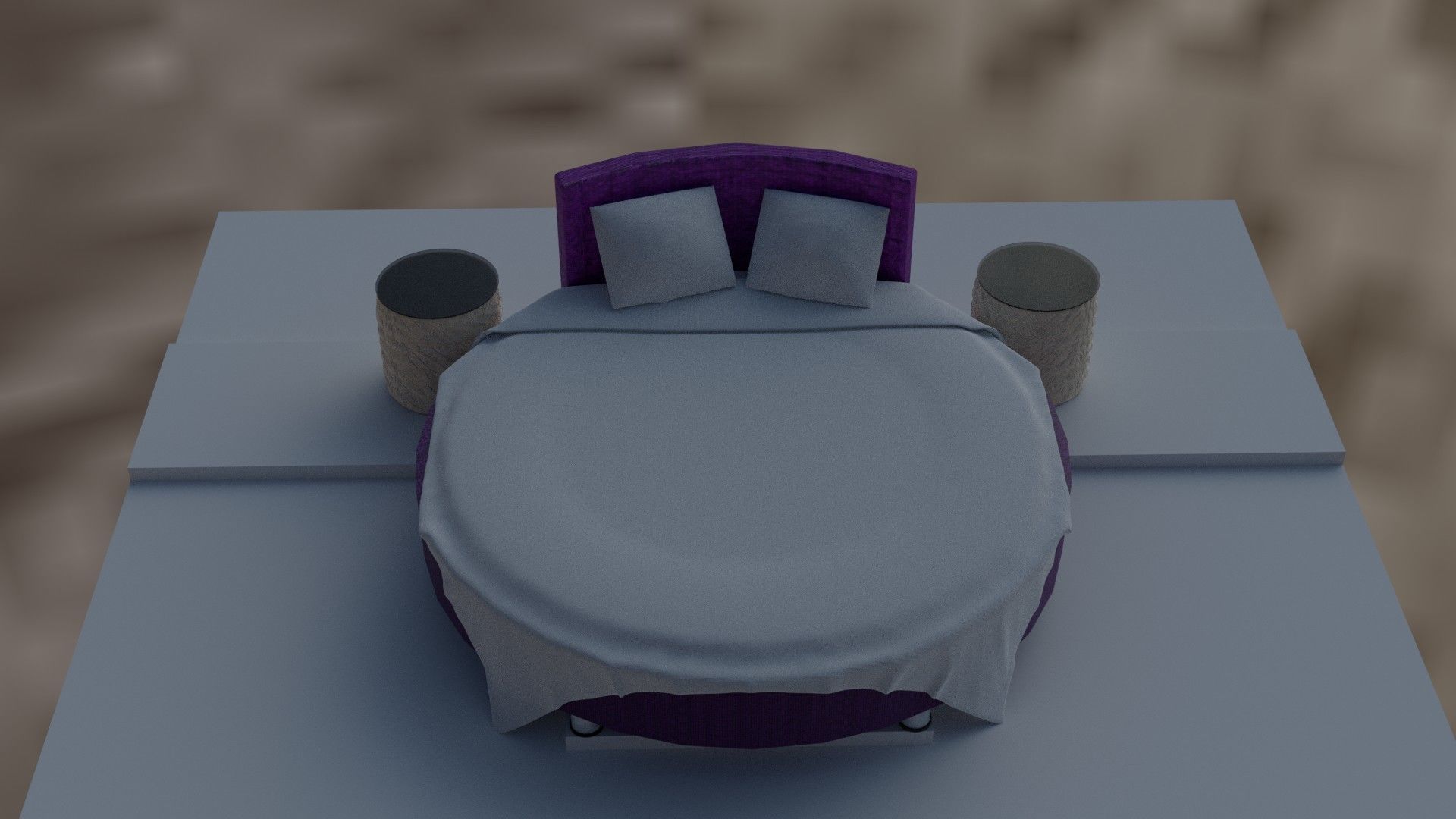 3d model of a European rounded bed 3D model_8