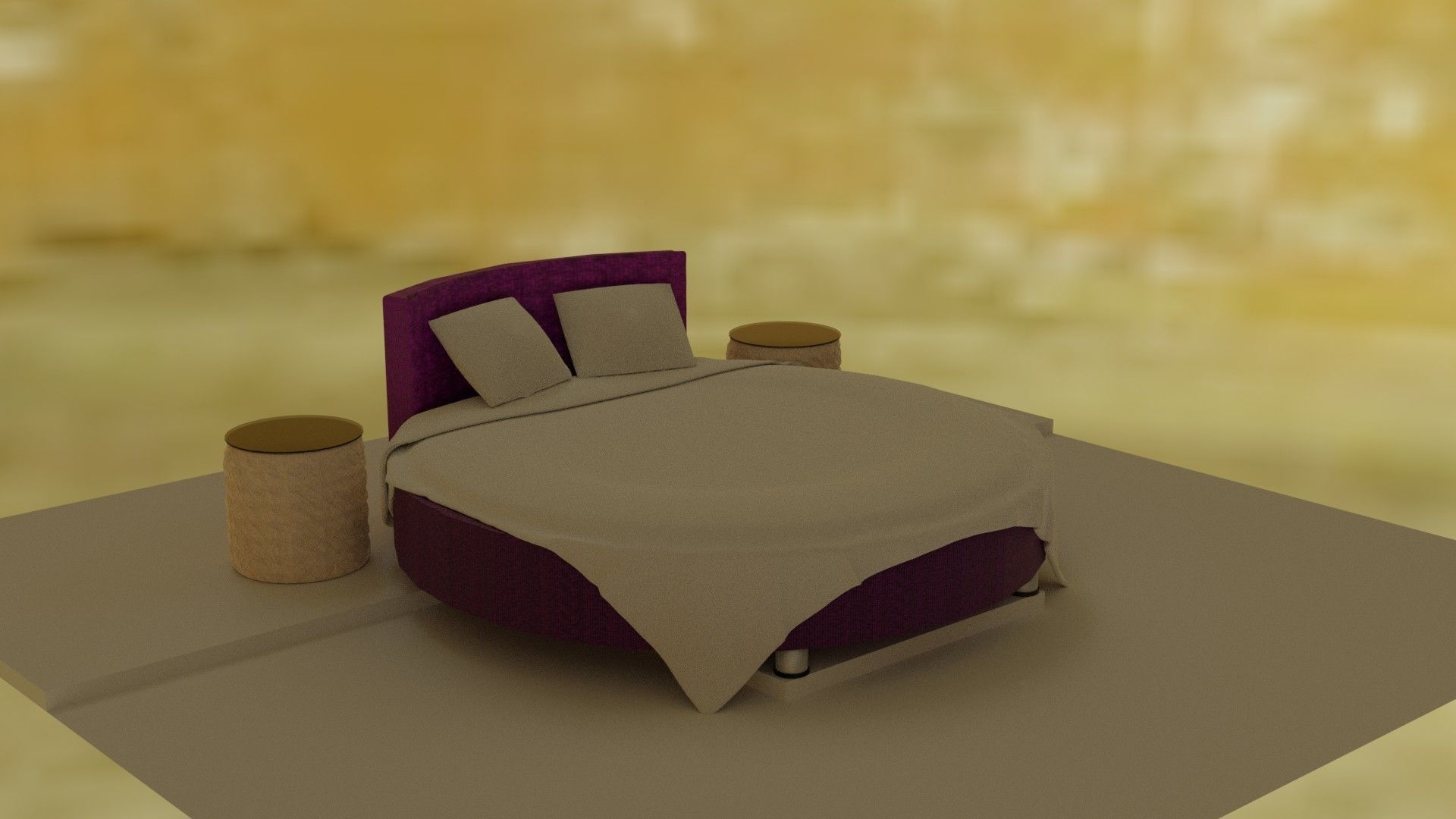 3d model of a European rounded bed 3D model_13