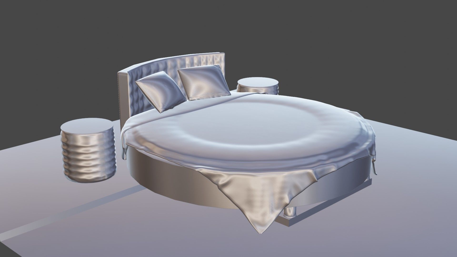 3d model of a European rounded bed 3D model_9