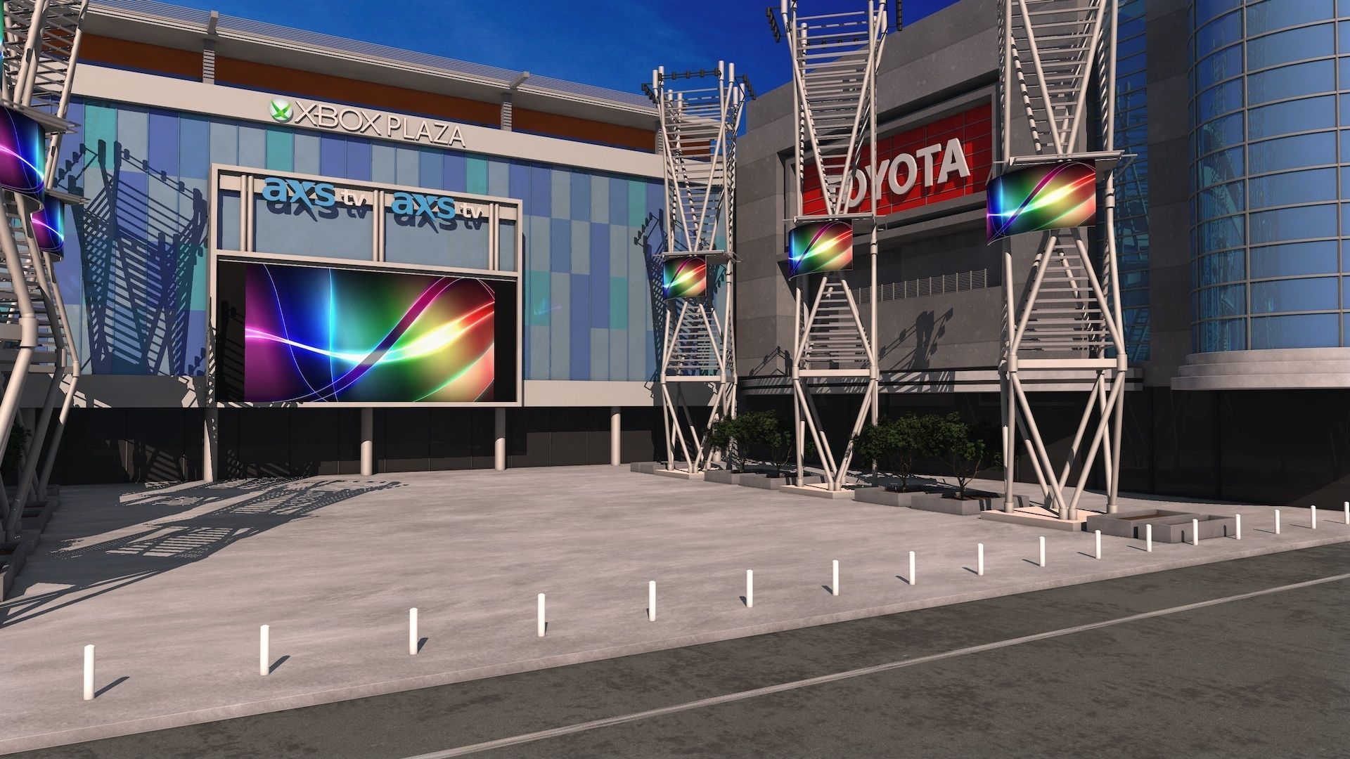 LA Live XBox Plaza 3D model_2
