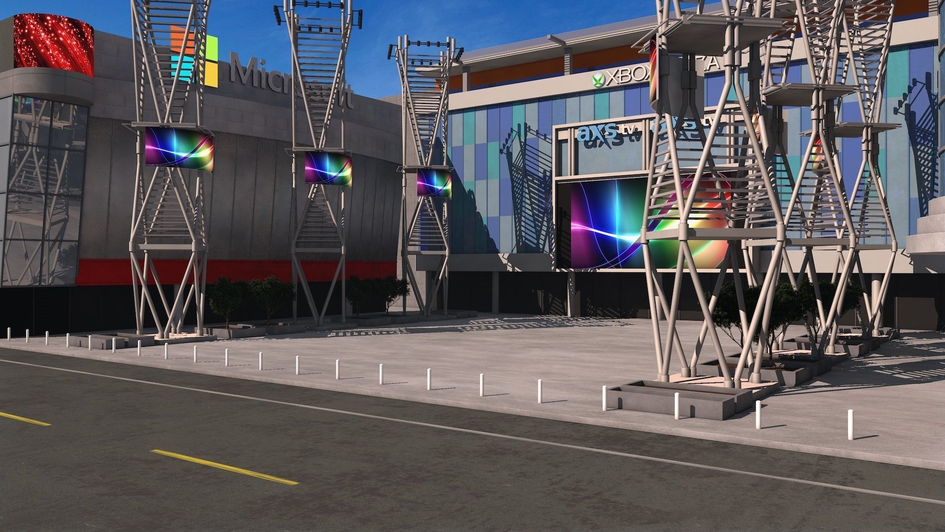 LA Live XBox Plaza 3D model_1